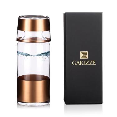 Imagem de GARIZZE Conjunto de garrafa de água de cabeceira e vidro para quarto, jarra de cabeceira e conjunto de vidro, decantador de enxaguante bucal para banheiro, jarra de água com copo de vidro para mesa de