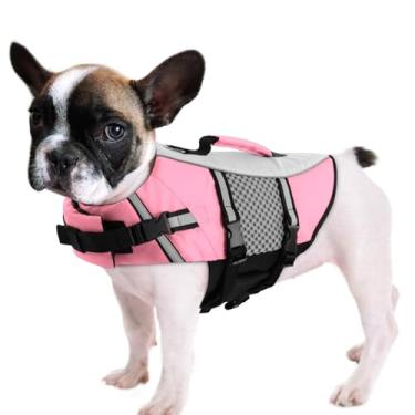 Imagem de Queenmore Colete salva-vidas para cães pequenos colete de natação para cães médios preservador de vida de barco neoprene leve reflexivo gato filhote de caiaque salva-vidas para buldogue francês,
