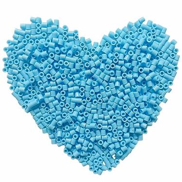 Imagem de Yowamho 1000 peças de contas fusíveis - contas de derretimento azul claro de 5 mm para artesanato, kit de recarga a granel de contas Hama.