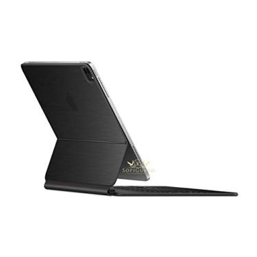 Imagem de SopiGuard Película para iPad Pro Magic Keyboard 12.9 (iPad Pro A2229) Adesivo de vinil de precisão de ponta a ponta superior, teclado e painel traseiro (3M escovado preto)