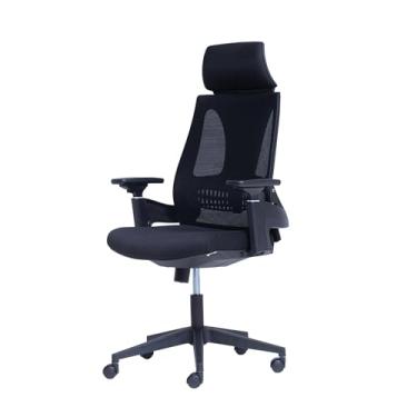 Imagem de Cadeira Giratória Nr-17 Toledo Rivatti Com Encosto de Cabeça Tela Mesh Preta Base Rodizio Nylon