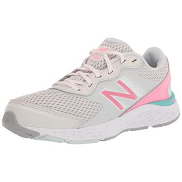 Imagem de New Balance Tênis de corrida infantil 680 V6 com cadarço, Nimbus Cloud/Bubblegum/Surf, 19