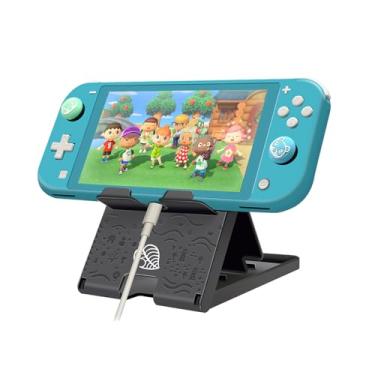 Imagem de VGBUS Suporte de interruptor para Nintendo Switch, Switch OLED, Switch Lite, suporte de brinquedo fofo ajustável, acessórios de suporte dobrável compacto e portátil (animal preto)
