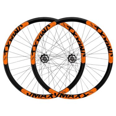 Imagem de Roda Completo Bicicleta Aro 26 Vmaxx LT para Freio a Disco com Cubo de Rosca 36F,Preto Laranja
