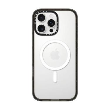 Imagem de CASETiFY Capa Impact para iPhone 16 Pro Max [fina/2,5 m. Proteção contra quedas de grau militar 4X/compatível com Magsafe] - Preto transparente