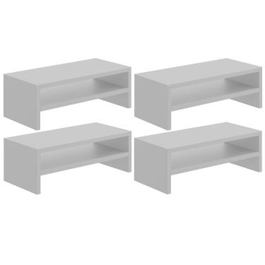 Imagem de Kit 04 Suportes Stand Para Monitores Mesa Escritório Home Office Lap L03 Cinza - Lyam