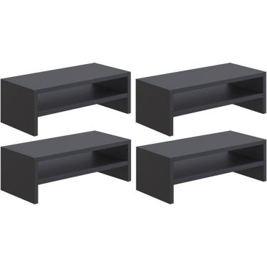 Imagem de Kit 04 Suportes Para Monitor Stand Home Office Lap 63 cm L03 Preto - Lyam