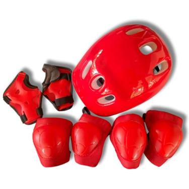 Imagem de Kit Proteção Infantil Capacete Joelheira Cotoveleira Luvas