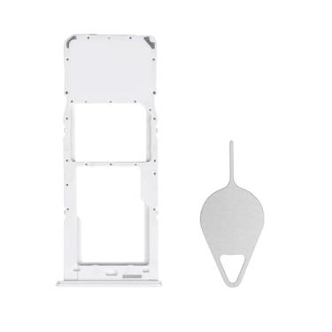 Imagem de BESJMYT Substituição de bandeja de cartão SIM para Samsung Galaxy A23 5G (versão SIM único) - Adaptador de suporte de slot de bandeja de cartão branco com ejetor de agulha para A23 5G SM-A236U A236U1