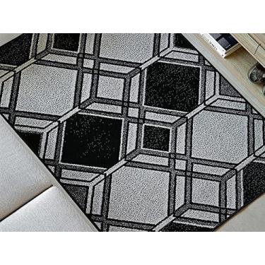 Imagem de Tapete Para Sala 2,00x1,50m Preto Cinza Escritório 2m Lancer