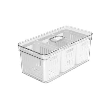 Imagem de Organizador De Geladeira Com Cesto Clear Fresh 5 L Transparente Ou