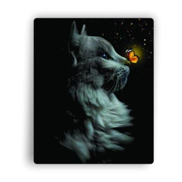 Imagem de Mouse Pad Plano Gato com Borboletas Coloridas - JDM
