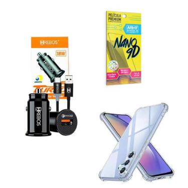 Imagem de Kit Capinha Samsung A24 + Carregador Veicular Turbo + Película de Vidr