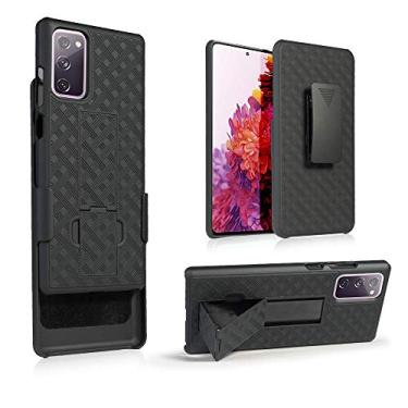 Imagem de HIDAHE Capa coldre para Sumsung Galaxy S20 FE, Combo Shell & Coldre Capa Slim para Homens com Suporte Integrado + Coldre de Clipe para Cinto Giratório Apenas para Samsung Galaxy S20 FE Versão 2020, Preta