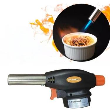Imagem de Kit 2 maçarico portatil com controle de chama manual gourmet culinário