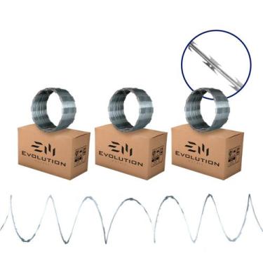 Imagem de Cerca Concertina De Arame Para Muro Galvanizada 30cm 30 Metros - Evolu