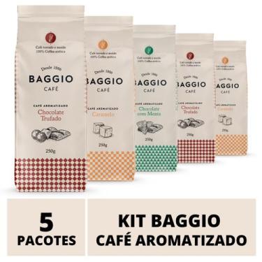 Imagem de Café Em Pó Baggio, 5 Pacotes, 1.250g, Chocolate Trufado, Menta e Caram