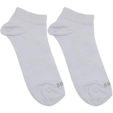 Imagem de Meia Soft Cano Invisível Esportiva Atoalhada Masculina, Branco, U
