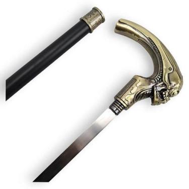 Imagem de Bengala De Apoio Com Adaga Camuflada Caveira - Tenda Medieval