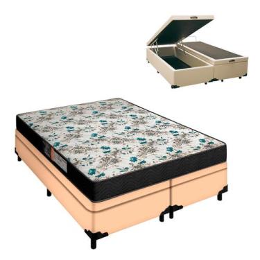 Imagem de Conjunto Queen Colchão Veneza D33 24cm e Baú Bege - Portobel