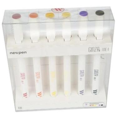 Imagem de Caneta Marcador Artistico Ginza Fineliner Fashion com 6 Unidades Newpe