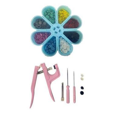 Imagem de Box C/ 160 Botões Alicate Pregar Botão Pressão Ritas Tic Tac - ADB, Al