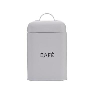Imagem de Lata Cafe Retro Branca 12X19X12Cm Aco Carb - Mai Home