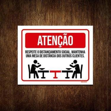 Imagem de Kit 10 Placas Higiene Distanciamento Social Restaurante - Sinalizo.Com