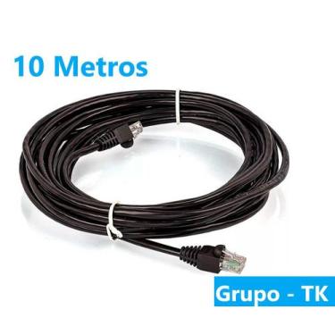 Imagem de Cabo de rede / Internet / 10 metros /  Preto  / Montado / CFTV -- rolo