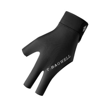 Imagem de Fancyes Luva de bilhar de três dedos para mão esquerda Acessórios de bilhar Luva de sinuca elástica antiderrapante para treinamento e prática, Preto