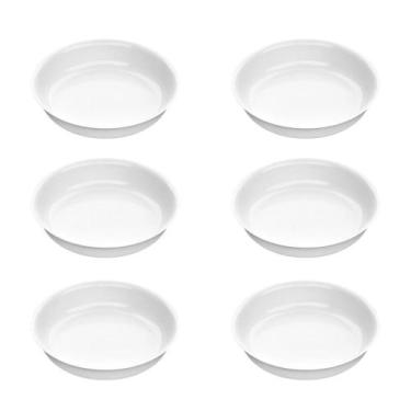 Imagem de 6 Formas Travessas Redonda Branca Marinex Opaline 2 Litros