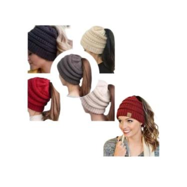 Imagem de Touca Gorro Lã Adulta Inverno Lisa 4 Fios Atacado Moda - On.Shop, Pret