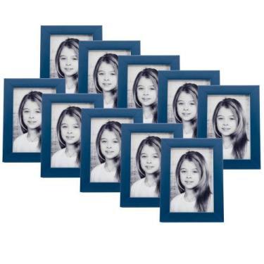 Imagem de Kit 10 Porta Retratos ul Marinho 10X15 Madeira Laqueado - Geral