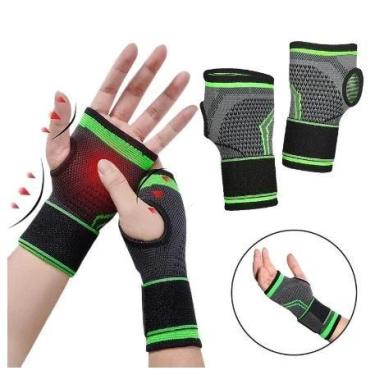 Imagem de Munhequeira Ajustável Anatômica Academia Tensor De Pulso Elástica Tend