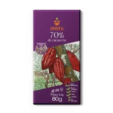 Imagem de Chocolate Barra 70% de Cacau Cru Vegano S/ Conservante Onveg