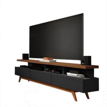 Imagem de Rack de Sala Preto Freijo para TV 60" Vivare Wood 1,80 Germai - GERMAI
