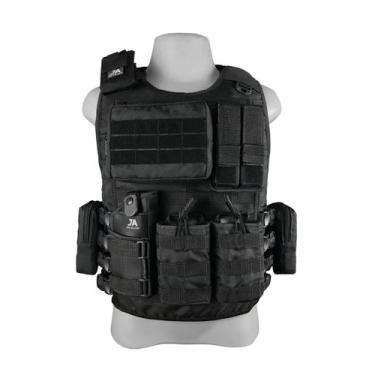 Imagem de Colete Tático Modular Close + 9 Acessórios Preto - J.A Rio Militar, P