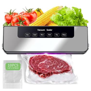 Imagem de Máquina Seladora a Vácuo MYUER, Seladora Compacta e Rápida, Modos Seco e Úmido, Cinza, Acrilonitrila Butadieno Estireno (ABS), Automático, 65KPa