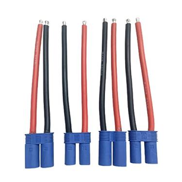 Imagem de skrnrhrery EC5 Male Female Cable Adapter with 10cm 12 AWG Flexible Silicone Wire Cable for Helicopter Aircraft Quadcopter (2 Pairs) EC5 Banana Connector Male Female Plug