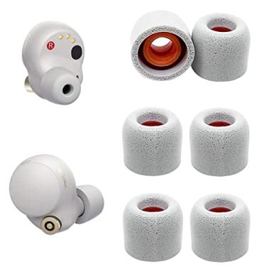 Imagem de JNSA Fones de ouvido de substituição de espuma de memória para Sony WF-1000XM4 pontas de fones de ouvido compatíveis com pontas de espuma Sony WF WI XBA Series WF-SP900 WF-XB700 WI-1000X, prata,