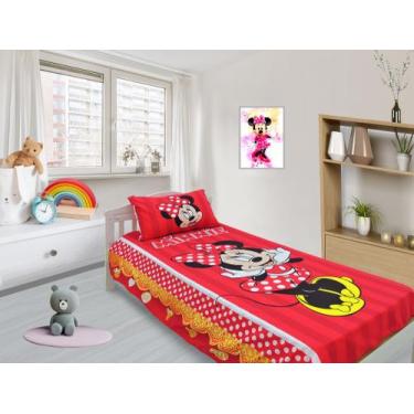 Imagem de Jogo De Lençol Cobre Leito E Fronha Solteiro Da Minnie 2 ls-mn2 - Fant