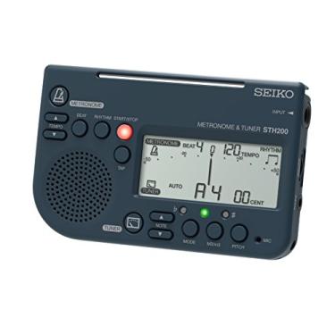 Imagem de SEIKO Sintonizador de metrônomo STH200B, volume alto, pode ser anexado a suportes de música, perfeito para banda de metrônomo, preto