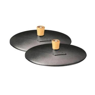 Imagem de Jogo 2 Tampas De Ferro Fundido 22 e 28cm Panela Mineira