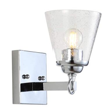 Imagem de JONATHAN Y JYL7432A Marion 5" Hurricane Metal/Vidro Vanity Contemporâneo Transitório 2700K LED 4W Lâmpada Entrada Reversível Lobby Cozinha Banheiro Quarto Sala de Estar, Cromo