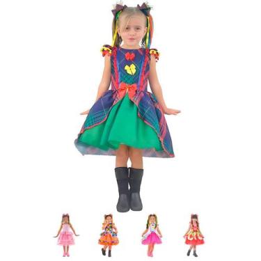 Imagem de Vestido Infantil Festa Junina São João - Quadrilha Várias Cores - Mode