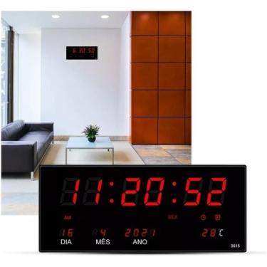 Imagem de Relógio de Parede Mesa Painel Led Digital 36cm Bivolt  - REIS VARIEDAD