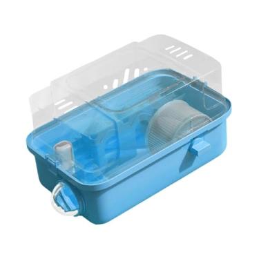 Imagem de Gralara Gaiola para hamster, gaiola para animais pequenos, portátil, grande, criativa, habitat claro, casa para pequenos animais, ratos, porquinhos-da-índia, Azul
