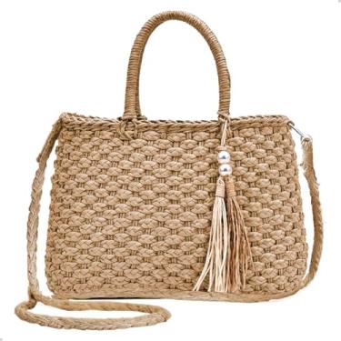 Imagem de Bolsa De Palha Feminina Perola Alça Transversal Verão Acessório PraiaBolsa De Palha Feminina Perola Alça Transversal Verão Acessório Praia (Bege)
