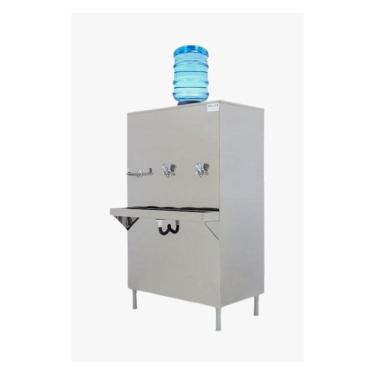 Imagem de Bebedouro Industrial de Coluna 100 Litros com Suporte de Galão Blue, 3 Torneiras, 220V
