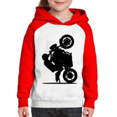 Imagem de Moletom Infantil Moto Grau XJ6 - Foca na Moda, Branco, Vermelho, 10